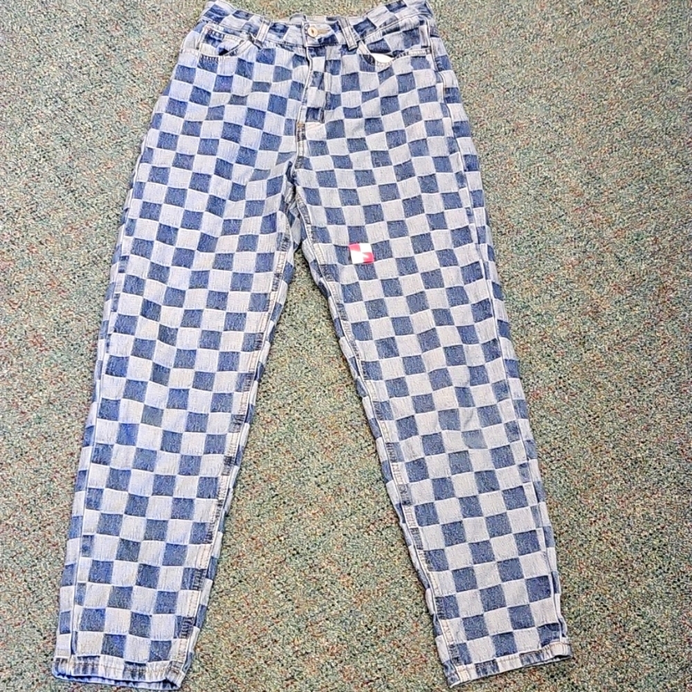 Preloved Checkecker Jeans  Sz. 8